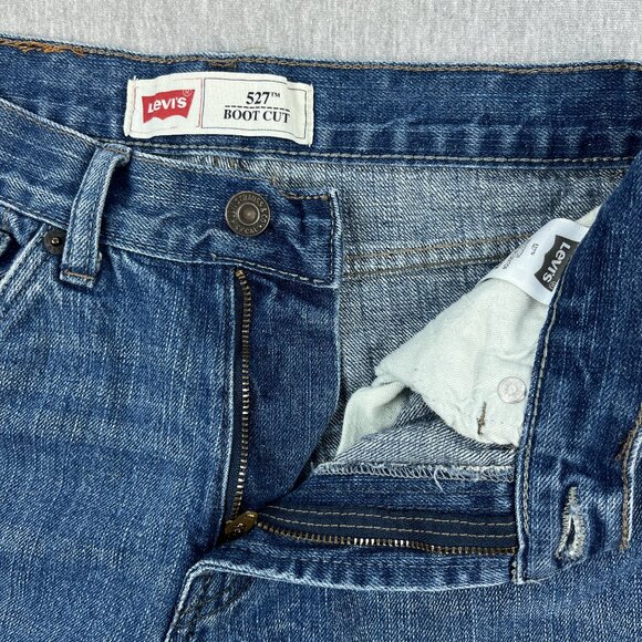 Levis 527 Bootcut Jeans Kids 16 Reg 28x28 100% Cotton Denim Blue Cowboy Ranch - Picture 8 of 15